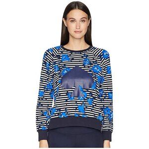 Kate Spade Floral Striped Spade Logo Sweatshirt Size XL